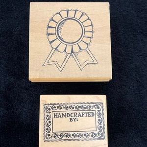 Rubber Stamps x 2 (Label & Prize Ribbon)